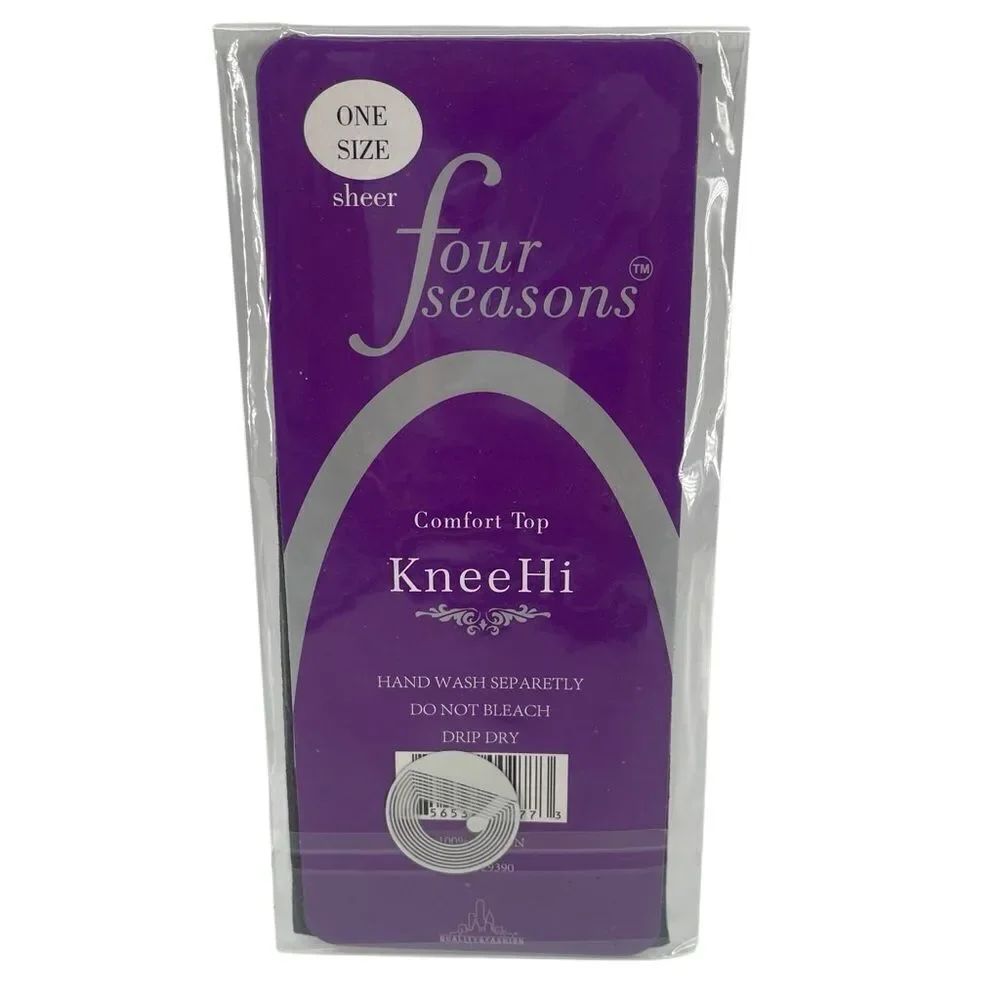 Four Seasons 707 Women’s Comfort Sheer Knee Highs 8.5-11 Black and Brown, NIP